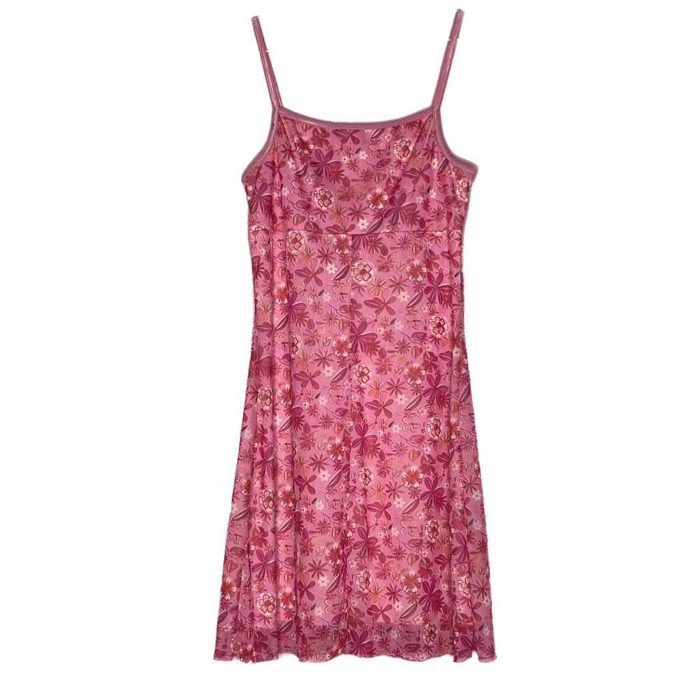 Vintage pink mini floral dress - Picture 2 of 6
